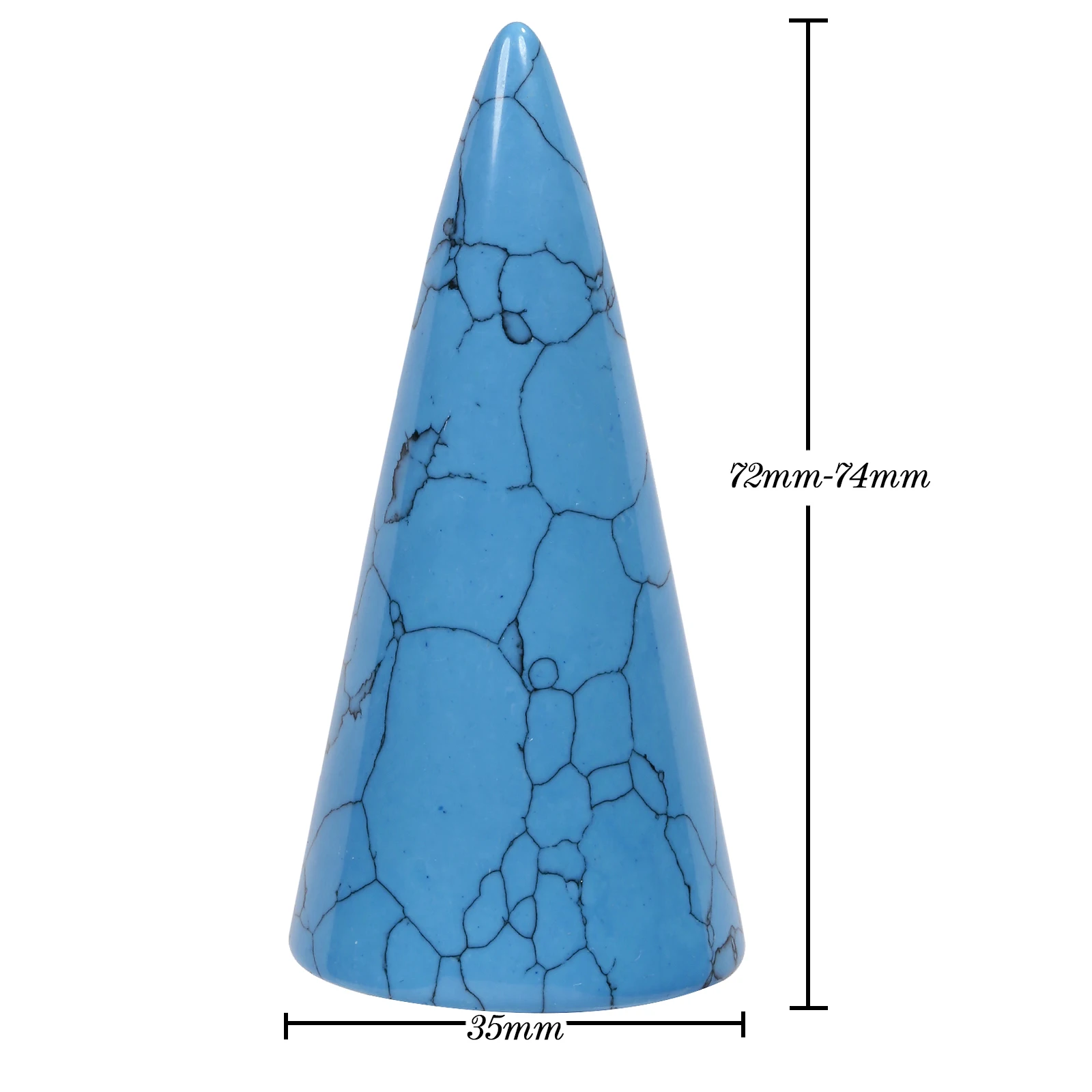 Blue Howlite Turquoise Cone Stone Ring Holder For Desktop Ornaments Home Decor