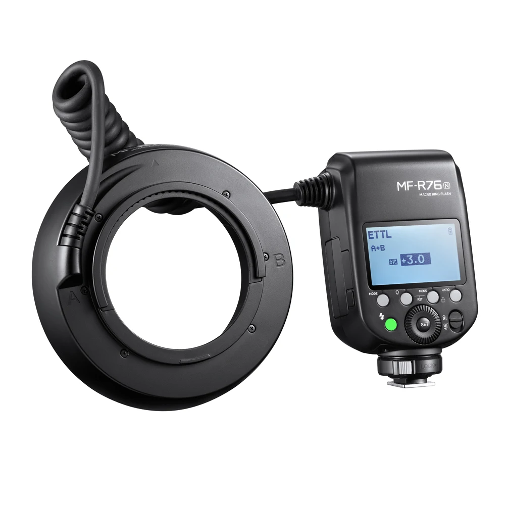 Godox MF-R76 TTL 매크로 LED 링 라이트 스피드라이트 플래시 라이트 (, 캐논, 니콘 카메라용)