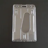 Thumb Card Case Transparent Plastic ID Tag Name Badge Holder Nurse Staff Work Card Cover Protector Bus Pass Card Sleeve Bag 1