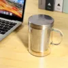 500Ml Travel Heat-Resistant Glass Tea Infuser Mug with Stainless Steel Lid Coffee Cup Tumbler Kitchen Heat-Resistant Large 4