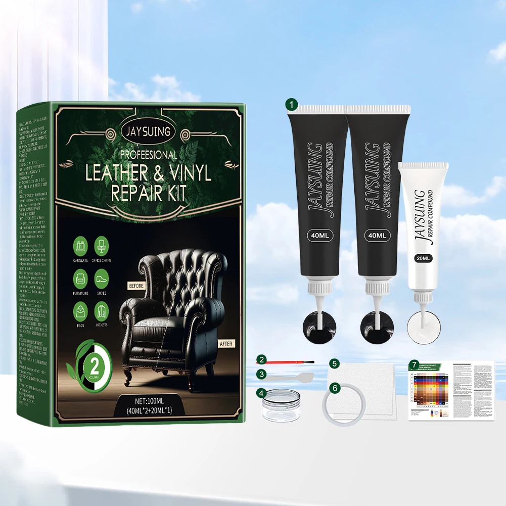 Leather Repair Kit Black Leather & Vinyl Repair Kit Leather Scratch Repair Kit Car Cream for Furniture Couches Boots and Purse