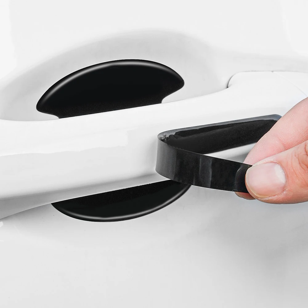 8Pcs Car Door Handle Bowl Scratch Anti-scratch Protective Car Stickers Handle Anti-collision Protection Strip Exterior Parts car stickers car door stickers car door anti collision strip car door protector car door rubber protector car door edge protector
