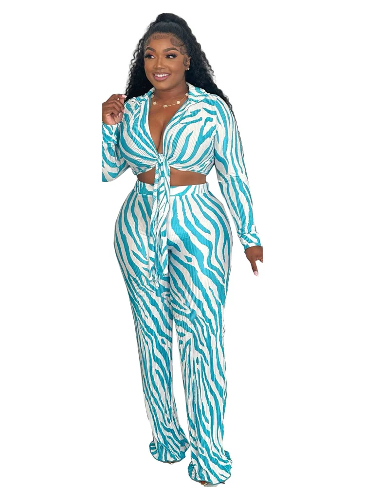 Wmstar Two Piece Set Women's Clothing Pants Sets Striped Crop Top Leggings Pants Matching Summer Wholesale Dropshipping S-2xl