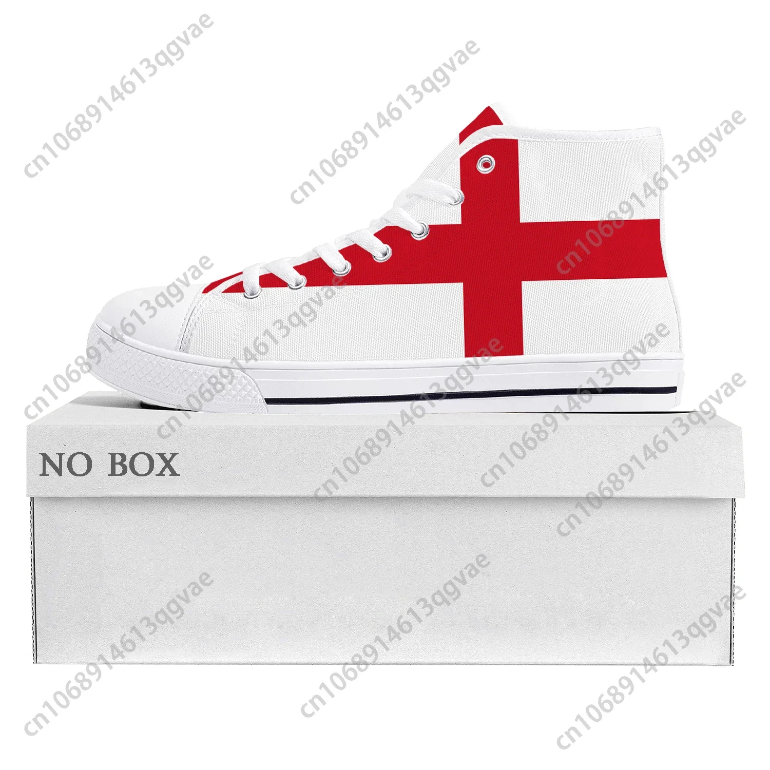 England Flag High Top High Quality Sneakers Mens Womens Teenager Canvas Sneaker  England Casual Couple Shoes Custom Shoe