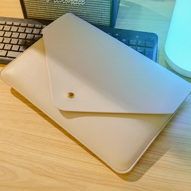 Housse en cuir PU pour ordinateur portable, blanche, pour Macbook