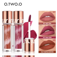 O.TWO.O Lipstick Lip Gloss Makeup 24hrs Waterproof Velvet Non-stick Cup Nude Lip Tint Matte Long Lasting Liquid Lipstick