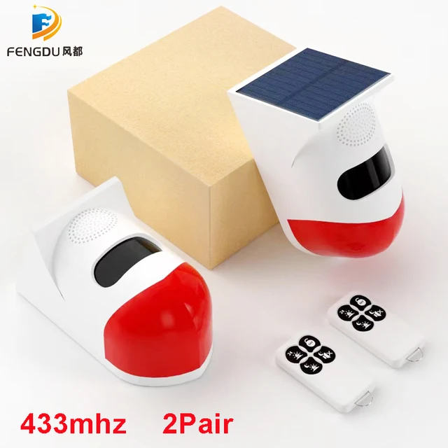 PIR Alarm System Security Alarms For Home 433MHZ Motion Detector Outdoor Solar Alarm With Remote Control PIR Motion Sensor 1