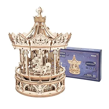 Robotime Rokr Music Box Starry Night 3D Wooden Puzzle Game Assembly Model Building Kits Toys for Children Kids Birthday Gifts 1