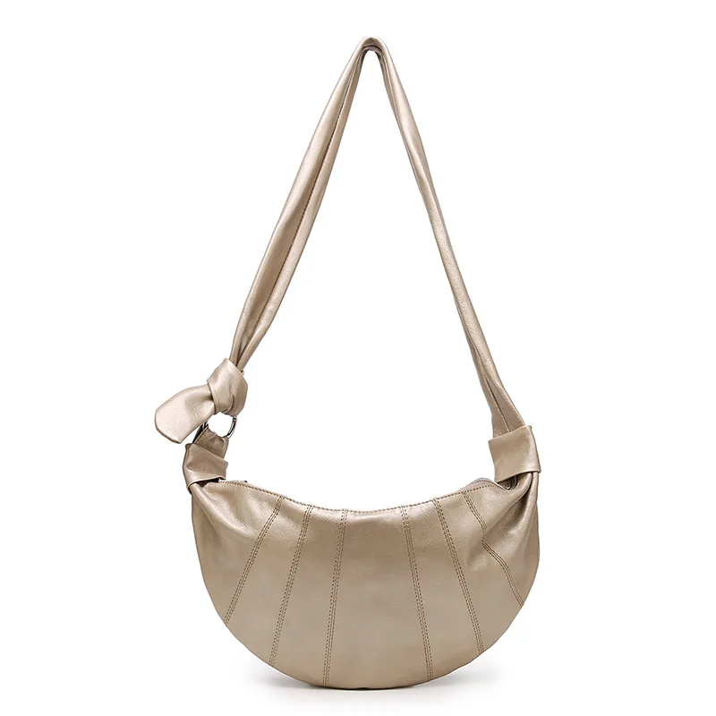 Shoulder Tote Women's Handbag Bag Y2k Crossbody New Genuine Leather Top Layer Cowhide Simplified Casual High-Capacity Retro Hand