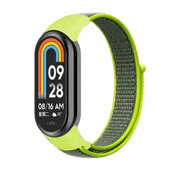 Nylon Loop Sport Wristband Replacement Strap - Mi Band 9 8 (22 Shiny yellow)