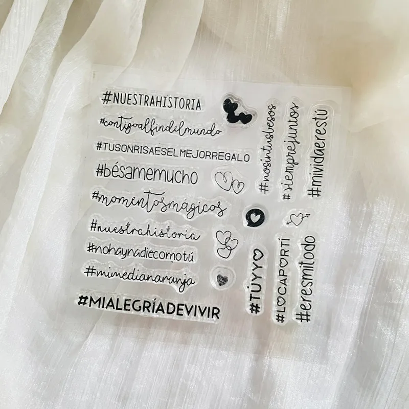 spanishwordphraseClearStampTransparentSiliconeStampSealSheet