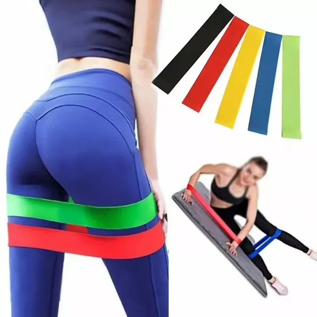 1/5pcs Portable Fitness Equipment Rubber Resistance Band Yoga Elastic Strength Pilates Crossfit Women'S Weightlifting Exercise