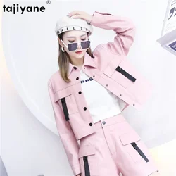 Tajiyane 2023 Genuine Sheepskin Jacket Women Clothes Short Sheepskin Leather Jackets Korean Leather Tops Chamarras Para Mujer