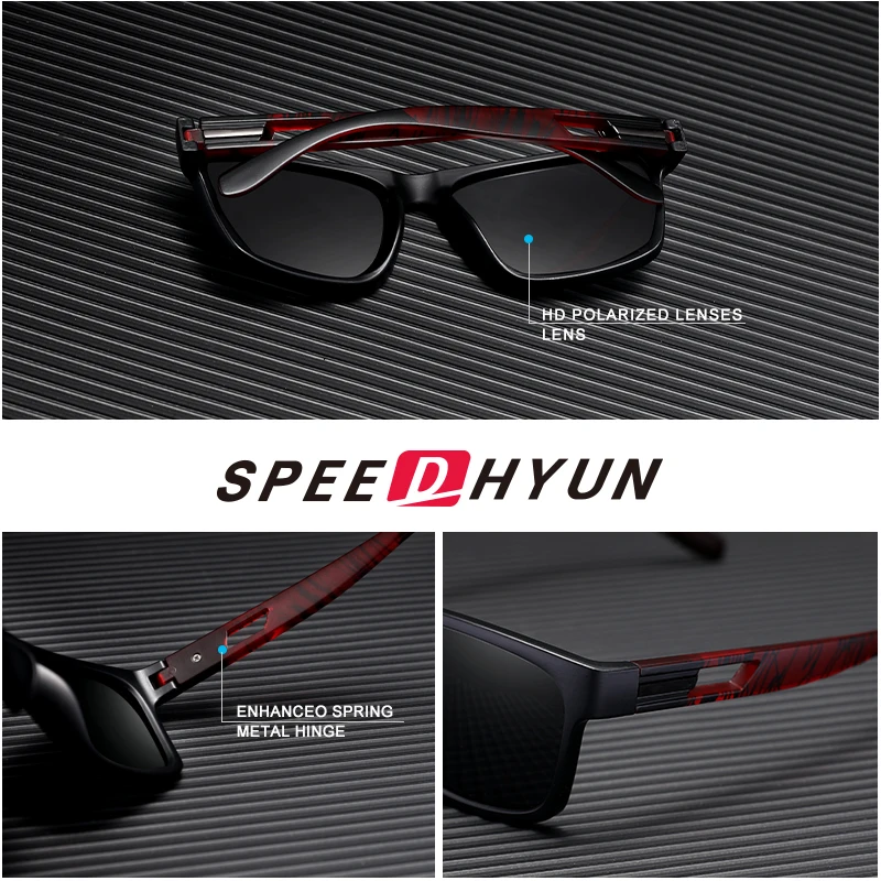 SPEEDHYUN 남성용 편광 선글라스, 여성용 UV400 렌즈, 패션 안경, 얼룩말 스트라이프 TR90, 운전 스포츠, 새로운 브랜드 디자인
