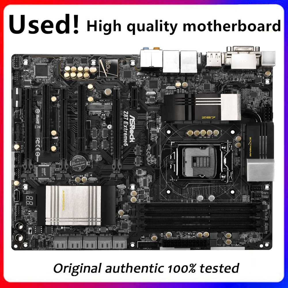 

For ASRock Z87 Extreme6 Desktop Motherboard Z87 Z87M LGA 1150 For Core i7 i5 i3 DDR3 SATA3 USB3.0 Original Used Mainboard