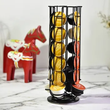 Porta cialde caffè per porta capsule Dolce Gusto 24 pezzi Scaffali portaoggetti con supporto per capsule girevole con placcatura cromata 1