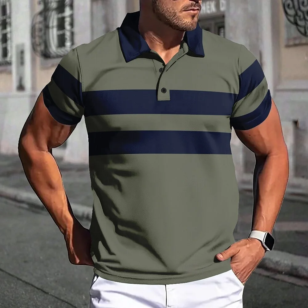 Summer Luxury Polo Shirt Mens Polo Large T Shirts Stritching Shorts Sleeve Turn-down Collar Business Tee Shirt Sweatwear 3XL 3