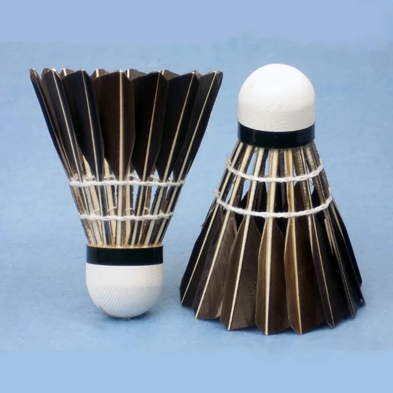 Professional Badminton Shuttlecock Black Goose Feather Badminton Shuttlecock Training Sport Ball 3/6/12pcs