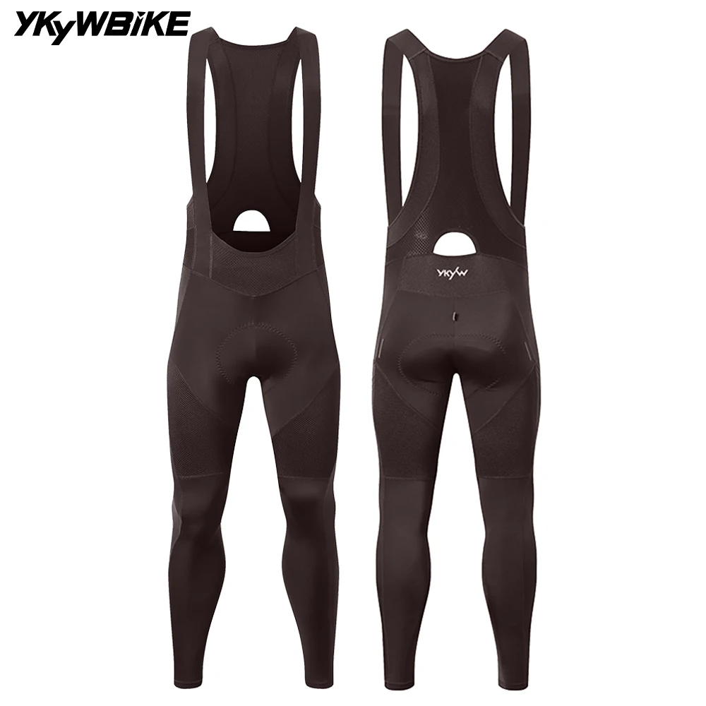 YKYWBIKE Men's Cycling Bib Tights Road Bike Long Bib Pants MTB Pro Spring Ride Tight Trousers Breathable Bicycle Bibs Long