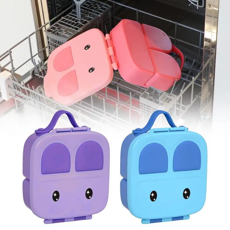 

Portable Kid Toddler Multi Compartment Bento Lunch Box Cute Rabbit Food Container Storage Bento Box Kids For School Dishwasher