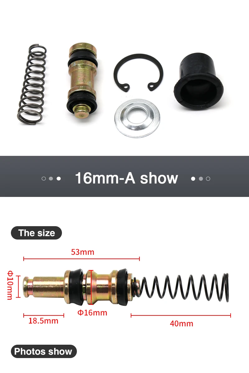 Alconstar-Motorrad-Reparatursätze für hydraulische Kupplungsbremskolben, 11 mm, 12,7 mm, 14 mm, 16 mm Kupplungsbremspumpenkolben-Reparatursatz – Detail 12