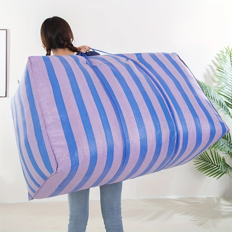 Sac de rangement pour bagages grande capacité 75L plié à plat, facile à ranger, design compact et léger.