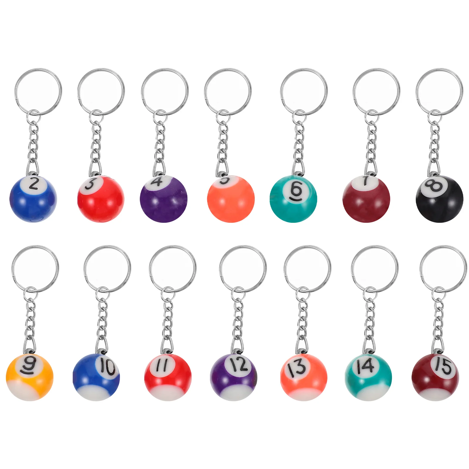 

16 Pcs Billiards Keychain Pool Player Gifts Match Keepsakes The Snooker Ball Small Keychains Sports Themed Resin Miss Boy