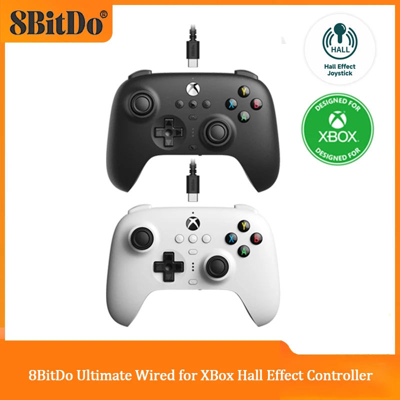 8Bitdo Ultimate Gamepad Cablato Con Joystick Effetto Hall Per O Xbox Series, Series S, X, Xbox One, Controller Di Gioco Windows 10, 11