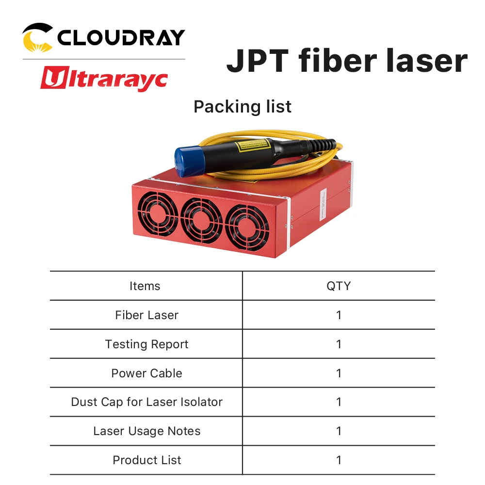 Ultrarayc JPT LP M7 MOPA 섬유 레이저 공진기 20W 30W 50W 60W 1064nm 섬유 레이저 마킹 기계 부품용 넓은 주파수
