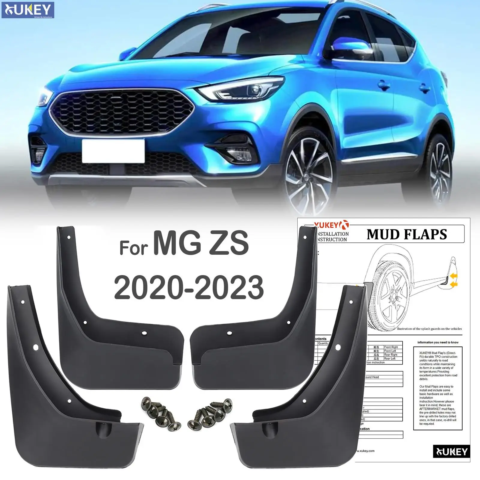 4x For MG ZS EV ZX PLUS ZST VS ZS11 2020 2021 2022 2023 Mud Flaps Splash Guard Mudguards MudFlaps Front Rear Fender Car Styling