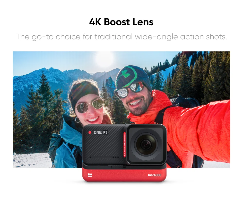 Insta360 ONE RS 방수 액션 카메라 및 5.7K 360 카메라, 트윈 렌즈, 360 렌즈, 4K 에디션, 오리지널 신제품