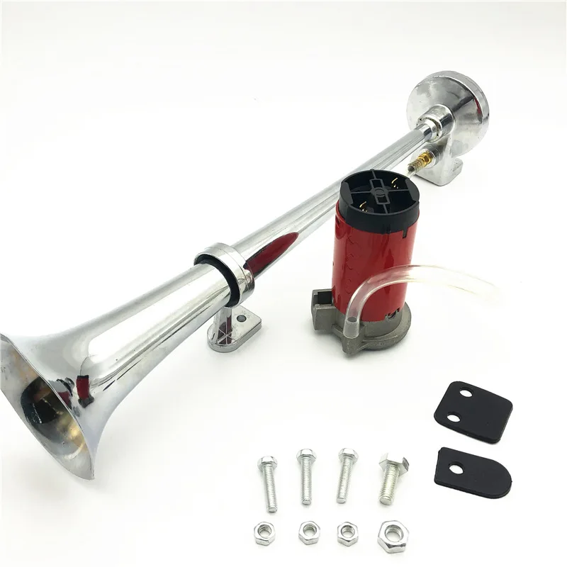 Car Air Horn Universal 17inch Single Trumpet 12V Compressor 150DB Super Loud Air Hose for Truck Boat Motorcycle