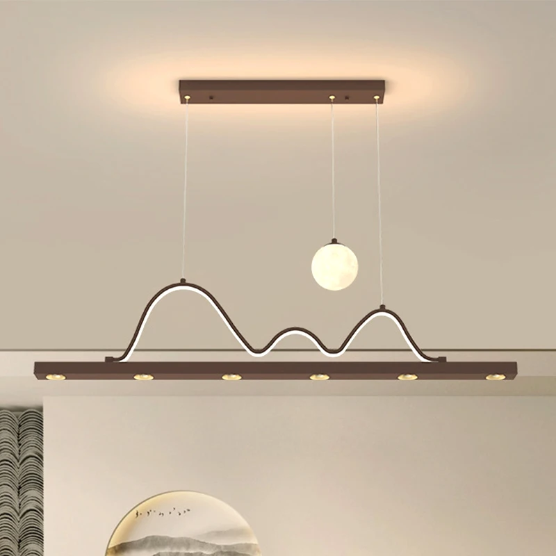 

Modern LED Chandelier Nordic Simple Creative Light Luxury Design Long Pendent Lamp Suitable For Restaurant And Kitchen Lamps