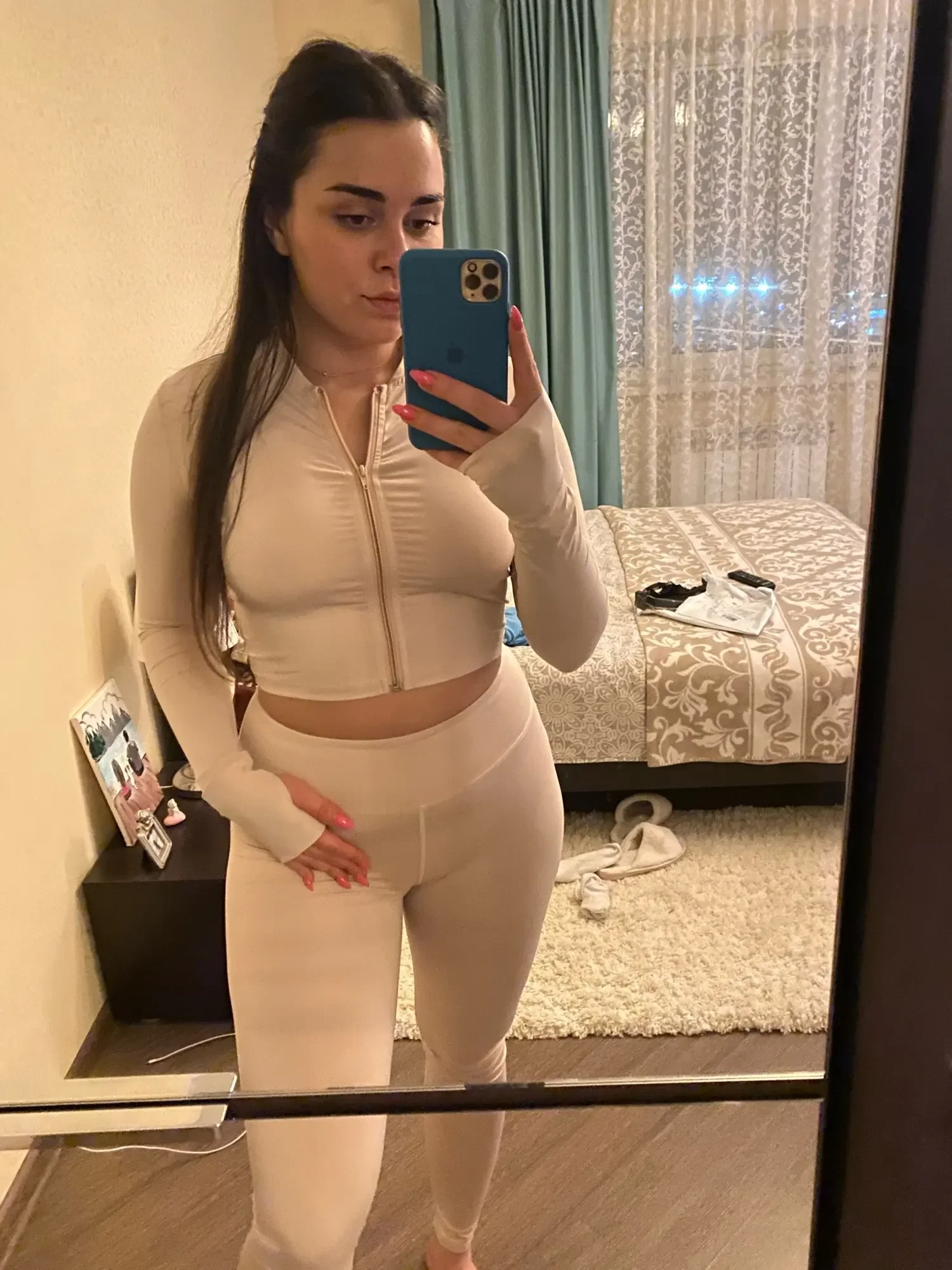 Yoga Set Gym Set Women Tracksuit Long Sleeve Yoga Suit for Fitness Sport Outfit for Woman Sportswear Pilates Clothes Two Piece Wear Khaki