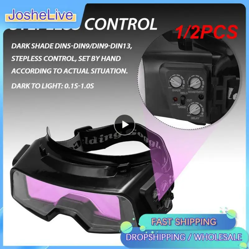 

1/2PCS Auto Darkening Welding Goggles for TIG MIG MMA Professional Weld Glasses Goggles Multifunction Utility Tool
