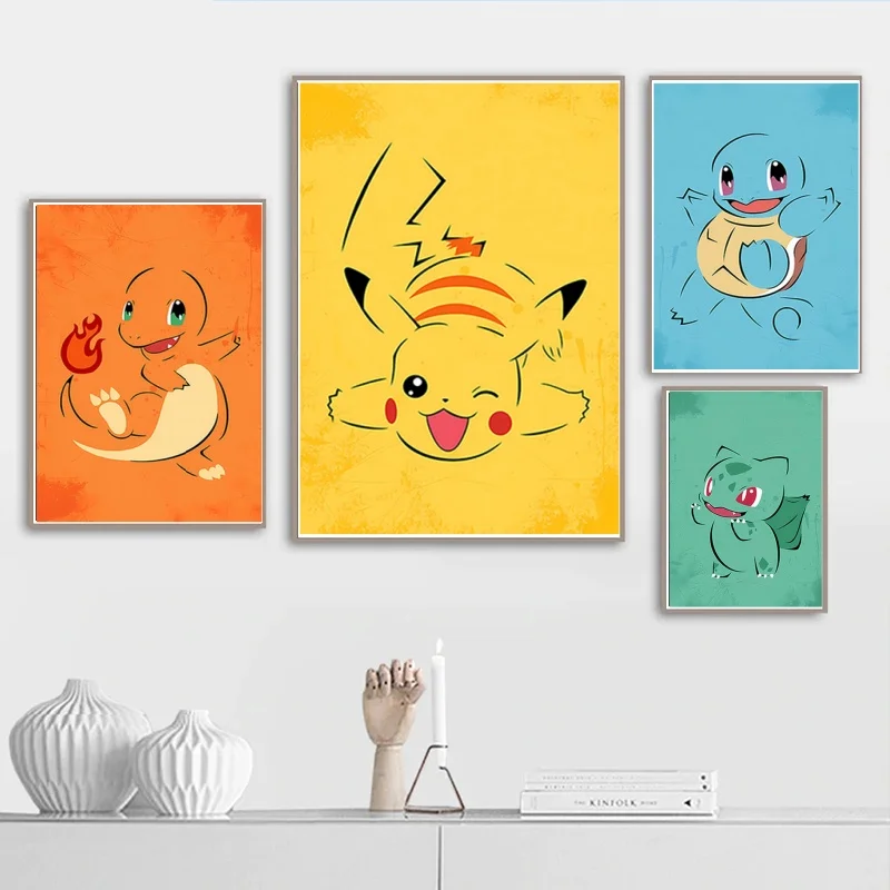 

Posters and Prints Pokemon Pikachu Living Room Decorative Painting Wall Art Painting Decorating Modern Home Modular Print