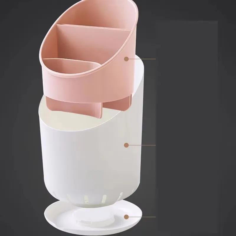 Space Saving Chopstick Holder Detachable Drainage Hole with Tray Kitchen Tableware Storage Rack Organizer Home Countertop Use
