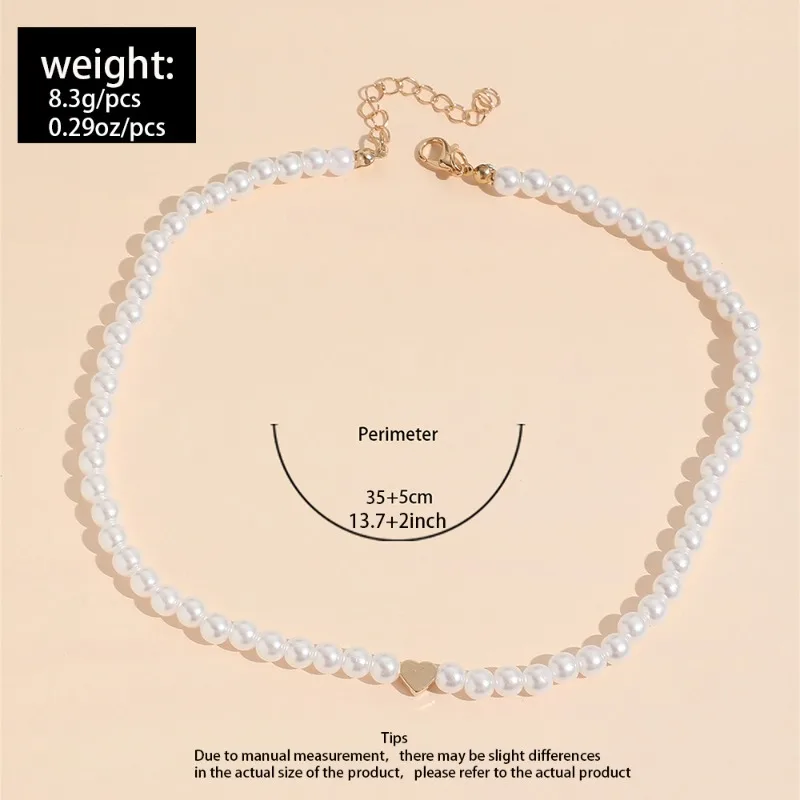 Modische Herzförmige Kunstperlen-Choker-Halskette Für Frauen Einfache Elegante Perlenkette Koreanischer Stil Party Hochzeit Schmuck Geschenke Sb530Ff7B61E849579D00037E0D5E1Af7S