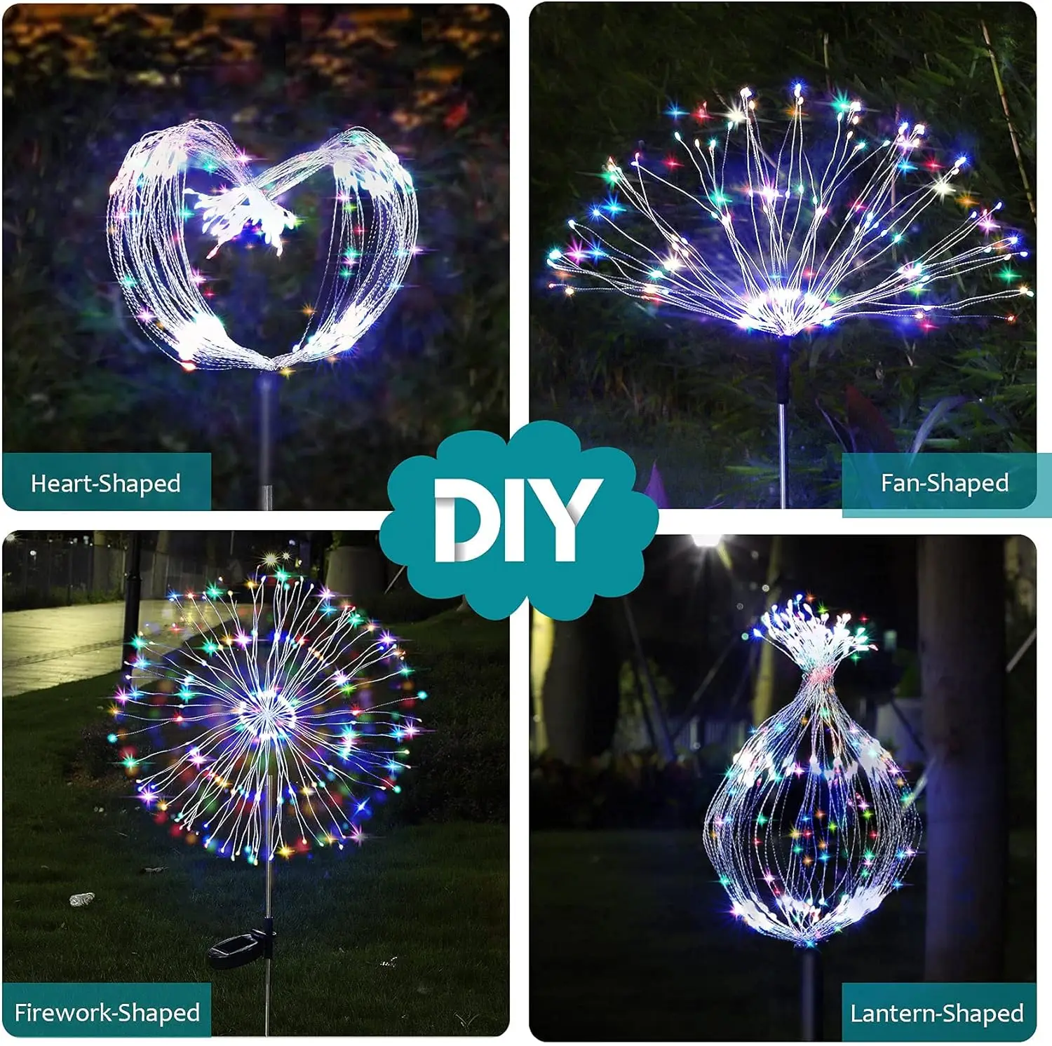 Description Picture 4 of itemSolar LED Firework Fairy Lights Outdoor Garden Decoration Lawn Pathway Lights For Patio Yard Party Christmas Wedding Decor