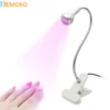 LED Desk Night Light Goose Neck Nail Art Lamp UV Curing Purple Light Lamp USB Clip Lamp, Dormitory Light Nails Travel masajeador 1