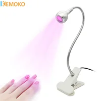LED Desk Night Light Goose Neck Nail Art Lamp UV Curing Purple Light Lamp USB Clip Lamp, Dormitory Light Nails Travel masajeador 1