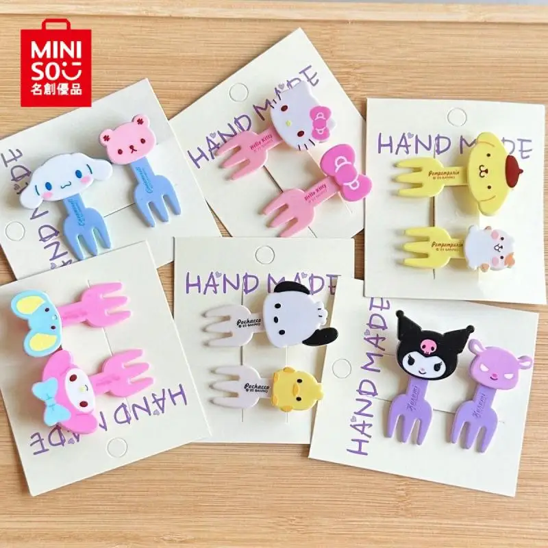 

MINISO Sanrios аниме Hello Kitty My Melody Kuromi новый цвет мультфильм милый двухслойный шпилька Kawaii искусственная Челка Повязка на голову