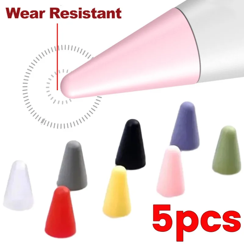 5/1 Pz Pencil Tip Cover Per Apple Pencil 2A 1A Generazione Mute Silicone Nib Case Pencil 1 2 Cover Skin Sleeve Per Ipad Stylus
