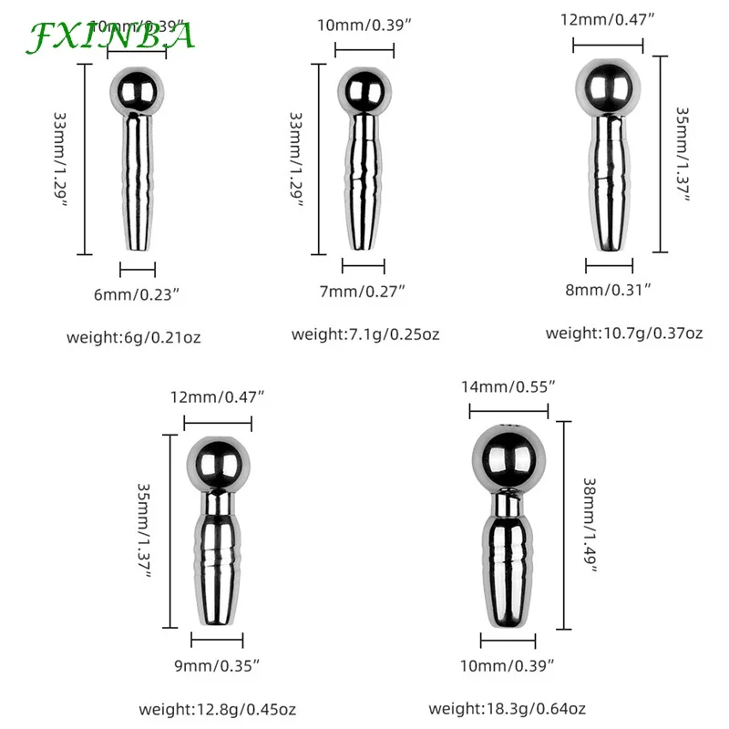 FXINBA Stainless Steel Urethral Catheter Dilator Male Penis Plug Threaded Urethra Sound Stimulator Sex Toy For Men Masturbation