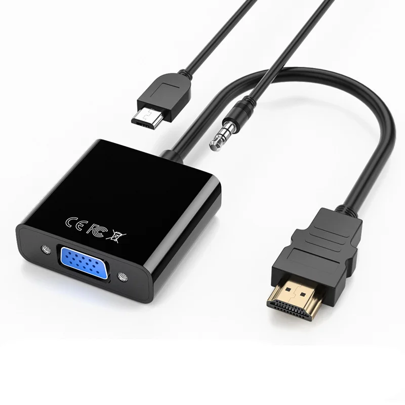 HD 1080P HDMI-съвместим към VGA кабелен конвертор HDMI-съвместим мъжки към VGA женски адаптер за таблет, лаптоп PC TV