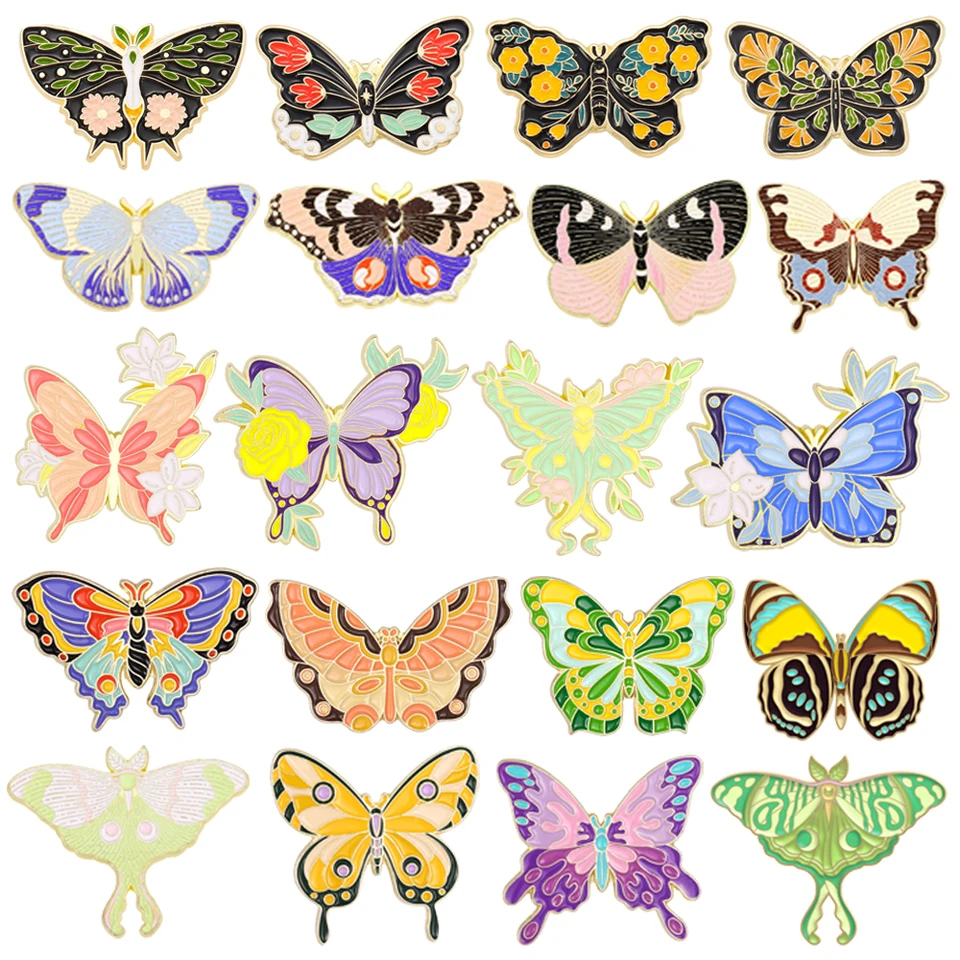 Speld Broche Strass Paars Groene Vlinder Broches Zinklegering Emaille Verjaardagscadeau