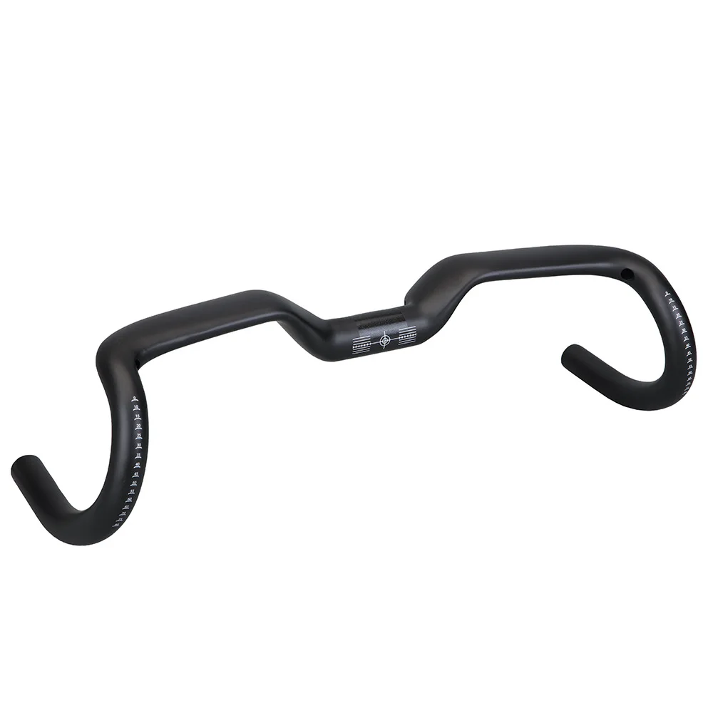 BALUGOE Road Bike Haddlebar Carbon Fiber Large Angle Full Inner Wiring Toe-out Angle 14 Degree Lift Bicycle Accessories