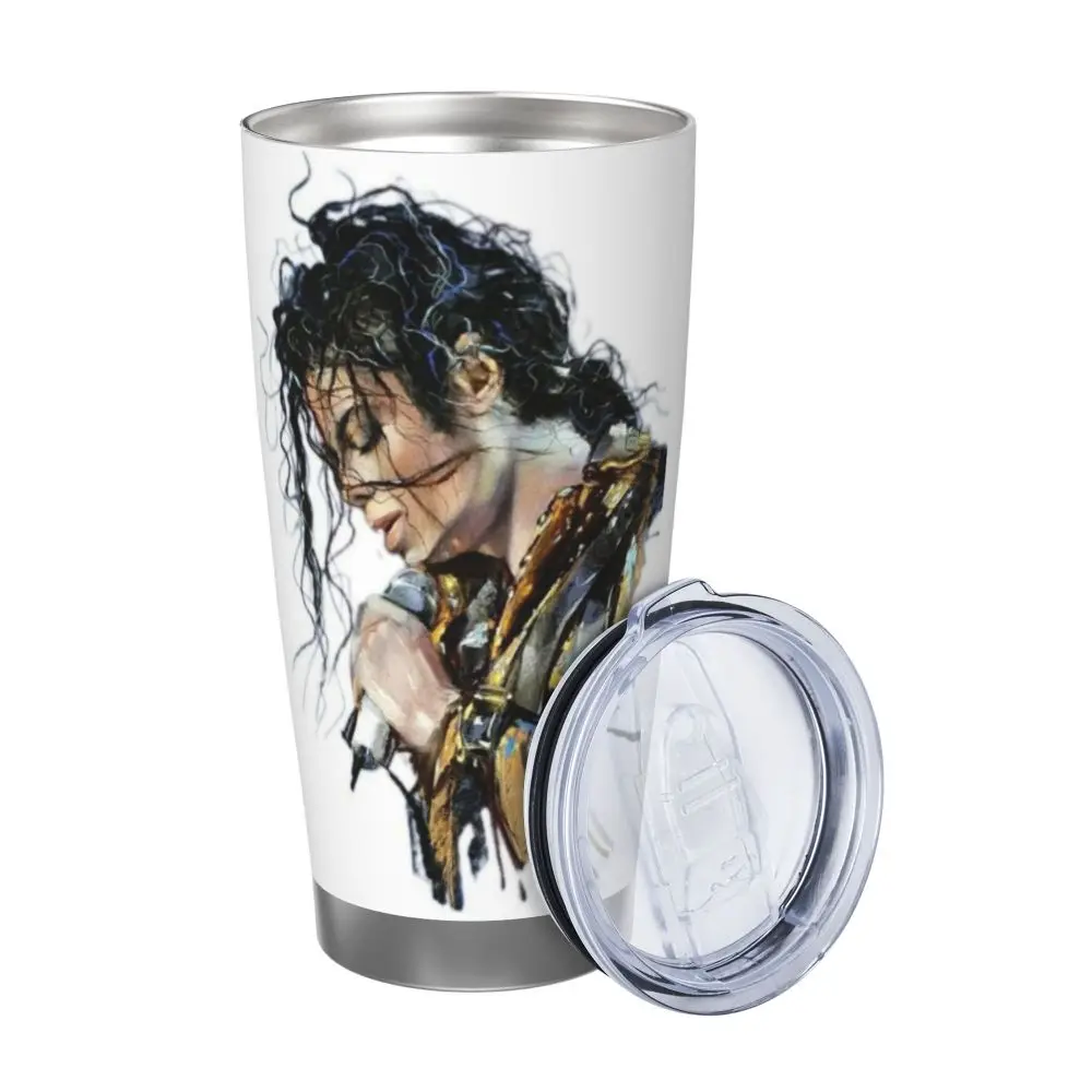 Michael Jackson Musicians Singers Dancers Stainless Steel Tumbler Vacuum Insulated Mug Thermal Cold Cup Straw With Lid 20oz
