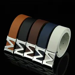 Decoration Metal Buckle All-match For Jeans PU Leather Women Waist Belts Korean Waistbands Letter M Men Waist Belts