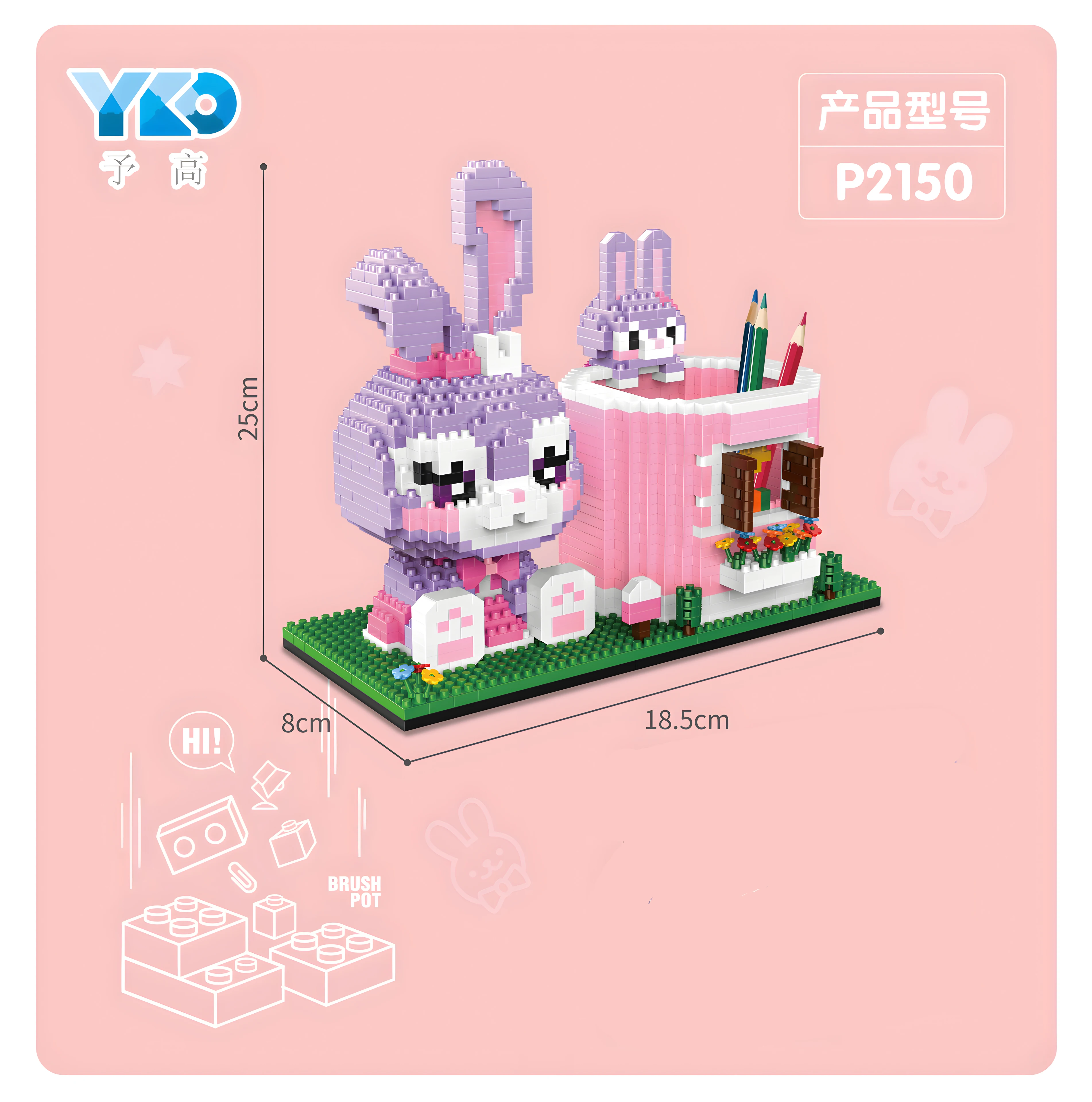 2 In1 Disney Stitch lega Building Blocks Pencil Holder Toy Pokemon Pikachu lega Blocks Cartoon Character Toys Children Gifts building blocks toys